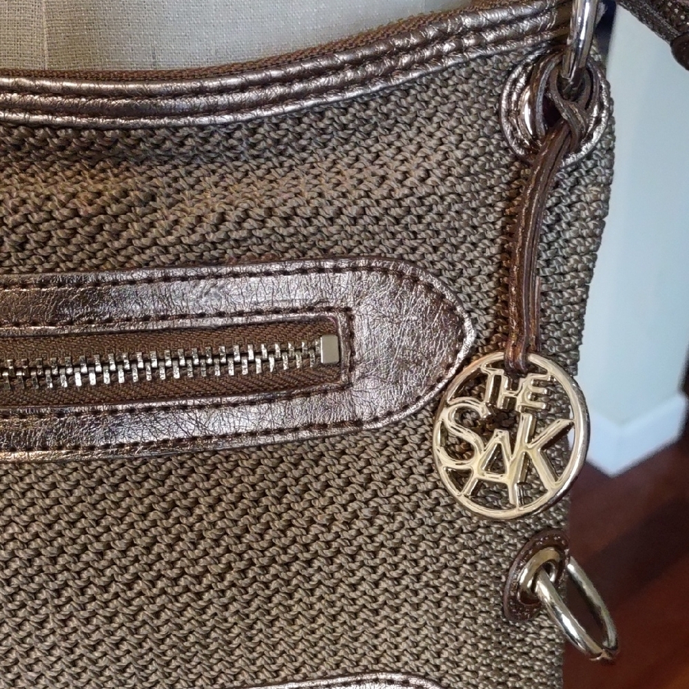 The Sak Metallic Bronze and Tan Crossbody Bag - Picture 3 of 13